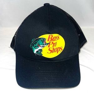 Bass pro shops black trucker hat adjustable